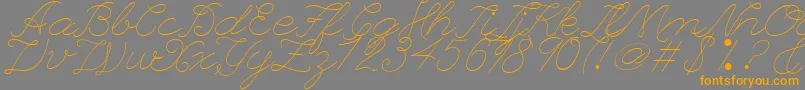 LeagueScriptThinLeagueScript Font – Orange Fonts on Gray Background