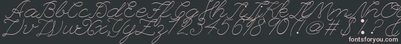 LeagueScriptThinLeagueScript-fontti – vaaleanpunaiset fontit mustalla taustalla
