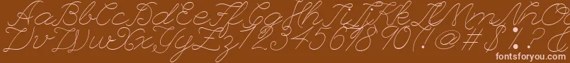 Czcionka LeagueScriptThinLeagueScript – różowe czcionki na brązowym tle