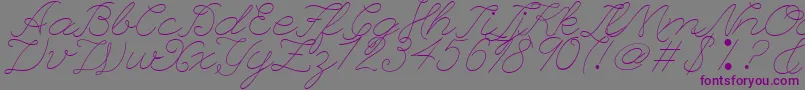 フォントLeagueScriptThinLeagueScript – 紫色のフォント、灰色の背景