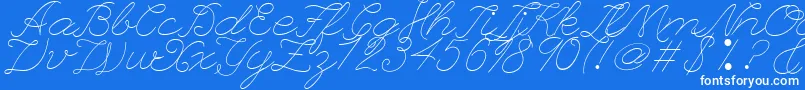 LeagueScriptThinLeagueScript-fontti – valkoiset fontit sinisellä taustalla