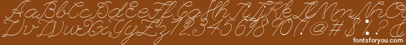 LeagueScriptThinLeagueScript Font – White Fonts on Brown Background