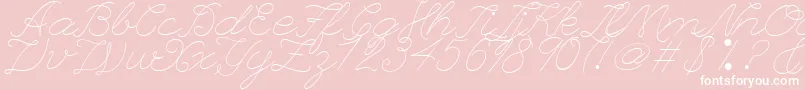 LeagueScriptThinLeagueScript-Schriftart – Weiße Schriften auf rosa Hintergrund