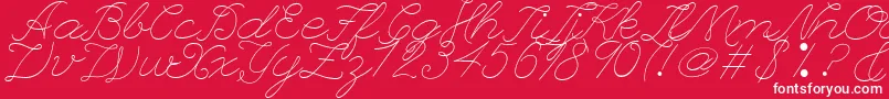 フォントLeagueScriptThinLeagueScript – 赤い背景に白い文字