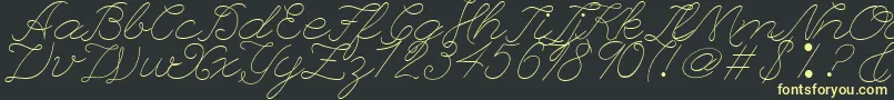 LeagueScriptThinLeagueScript-fontti – keltaiset fontit mustalla taustalla