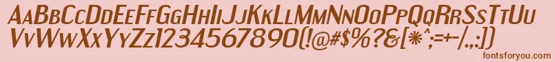 EngebrechtreExBdIt Font – Brown Fonts on Pink Background