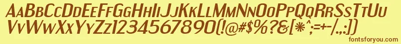 Saiba mais sobre a fonte EngebrechtreExBdIt Fonte EngebrechtreExBdIt – fontes marrons em um fundo amarelo