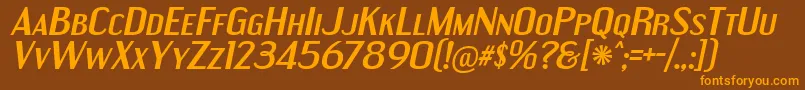 EngebrechtreExBdIt Font – Orange Fonts on Brown Background