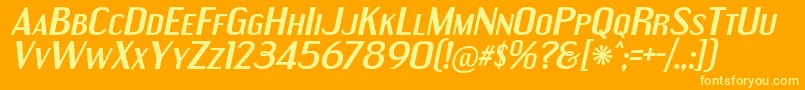 EngebrechtreExBdIt Font – Yellow Fonts on Orange Background