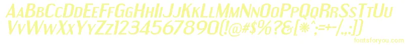 EngebrechtreExBdIt-Schriftart – Gelbe Schriften auf weißem Hintergrund