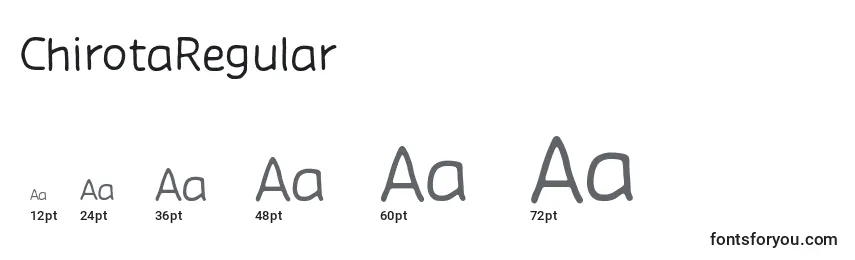 ChirotaRegular Font Sizes