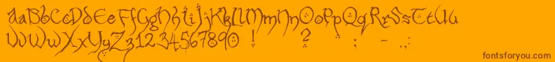 HobbitonHandscrawlRegular Font – Brown Fonts on Orange Background