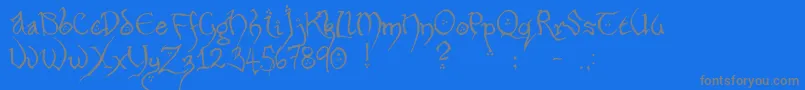 HobbitonHandscrawlRegular Font – Gray Fonts on Blue Background