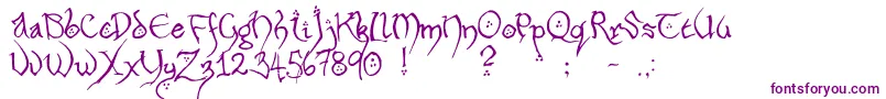 HobbitonHandscrawlRegular Font – Purple Fonts on White Background