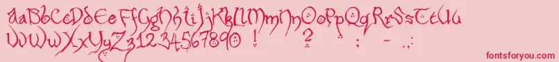 fuente HobbitonHandscrawlRegular – Fuentes Rojas Sobre Fondo Rosa