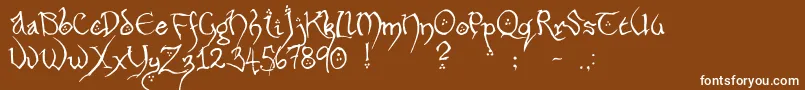 フォントHobbitonHandscrawlRegular – 茶色の背景に白い文字