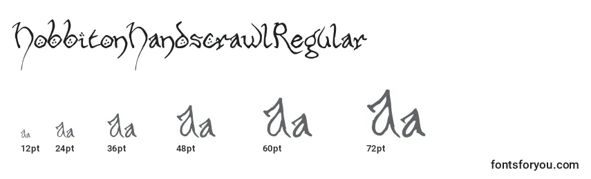 HobbitonHandscrawlRegular Font Sizes