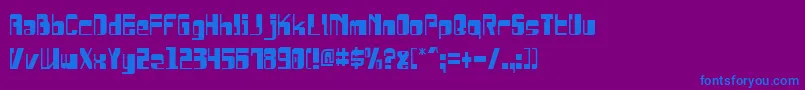 フォントDrosselmeyerCondensed – 紫色の背景に青い文字