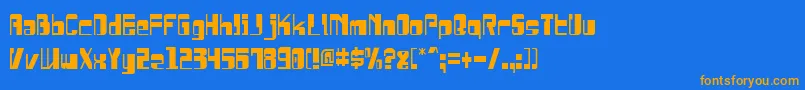 DrosselmeyerCondensed Font – Orange Fonts on Blue Background