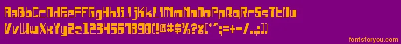 Fonte DrosselmeyerCondensed – fontes laranjas em um fundo violeta