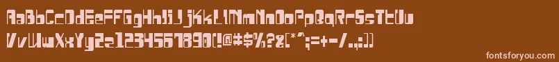 DrosselmeyerCondensed-fontti – vaaleanpunaiset fontit ruskealla taustalla