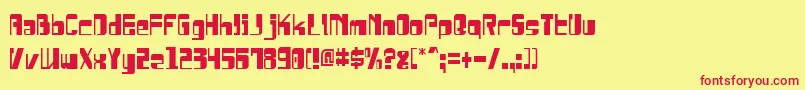Fonte DrosselmeyerCondensed – fontes vermelhas em um fundo amarelo