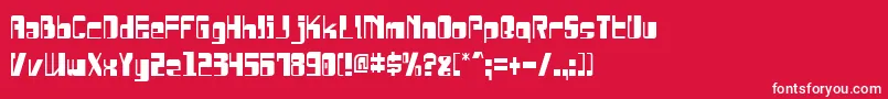 Czcionka DrosselmeyerCondensed – białe czcionki na czerwonym tle