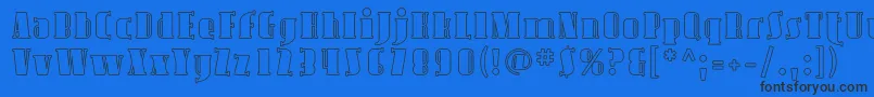 AvondaleOutline Font – Black Fonts on Blue Background