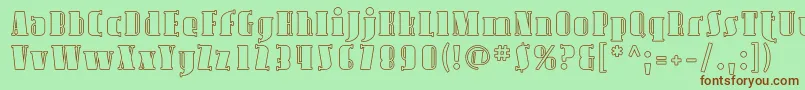 AvondaleOutline Font – Brown Fonts on Green Background