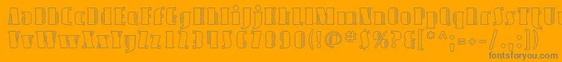 AvondaleOutline-Schriftart – Graue Schriften auf orangefarbenem Hintergrund