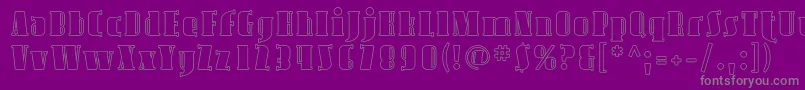 フォントAvondaleOutline – 紫の背景に灰色の文字