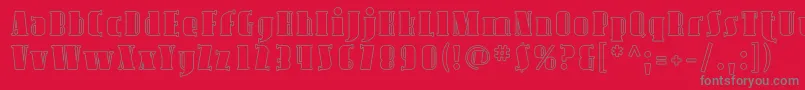 フォントAvondaleOutline – 赤い背景に灰色の文字