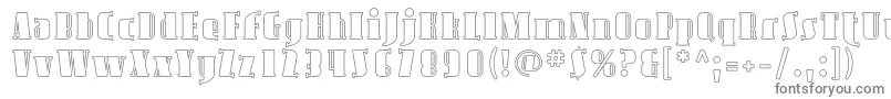 AvondaleOutline-fontti – harmaat kirjasimet valkoisella taustalla