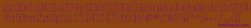AvondaleOutline Font – Purple Fonts on Brown Background