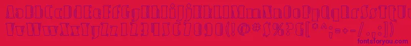 フォントAvondaleOutline – 赤い背景に紫のフォント