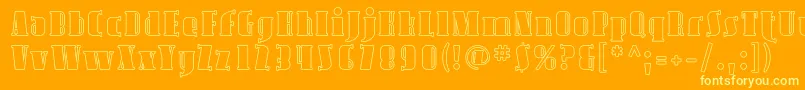 AvondaleOutline Font – Yellow Fonts on Orange Background