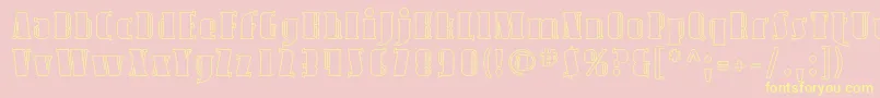 AvondaleOutline Font – Yellow Fonts on Pink Background