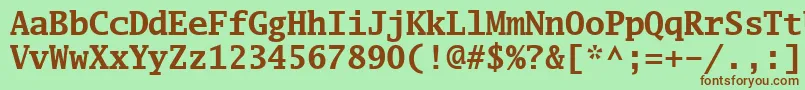 Luximb-fontti – ruskeat fontit vihreällä taustalla