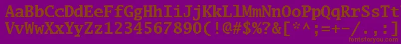 Luximb-fontti – ruskeat fontit violetilla taustalla