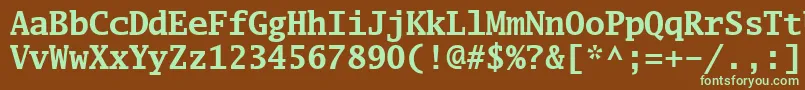 Luximb-fontti – vihreät fontit ruskealla taustalla