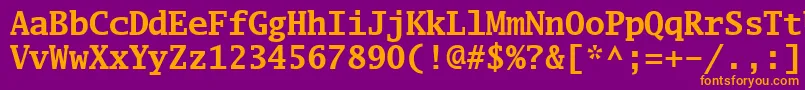 フォントLuximb – 紫色の背景にオレンジのフォント