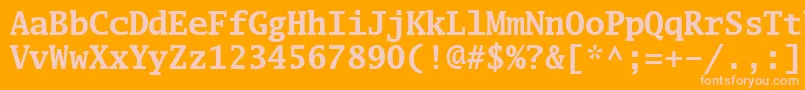 Luximb-Schriftart – Rosa Schriften auf orangefarbenem Hintergrund