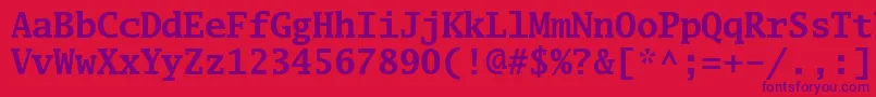 Luximb-Schriftart – Violette Schriften auf rotem Hintergrund