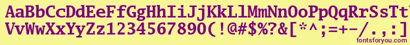Luximb Font – Purple Fonts on Yellow Background