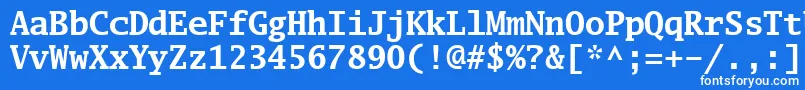 Czcionka Luximb – białe czcionki na niebieskim tle