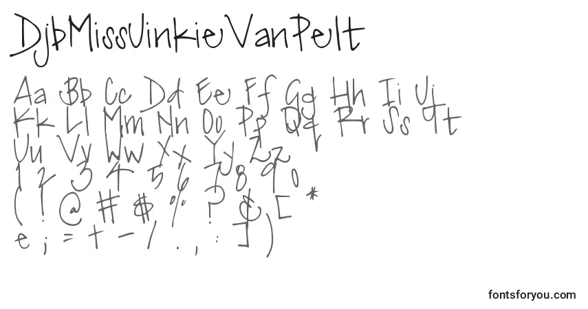 DjbMissJinkieVanPelt Font – alphabet, numbers, special characters