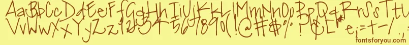 Шрифт DjbMissJinkieVanPelt – коричневые шрифты на жёлтом фоне