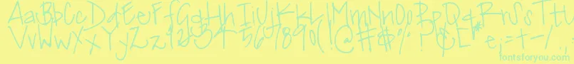 fuente DjbMissJinkieVanPelt – Fuentes Verdes Sobre Fondo Amarillo