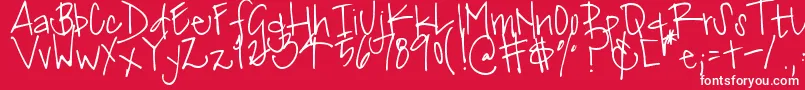 DjbMissJinkieVanPelt Font – White Fonts on Red Background