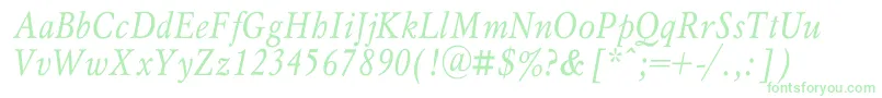 MyslnarrowcItalic Font – Green Fonts on White Background
